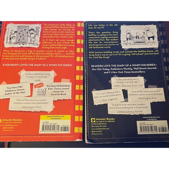 Diary Of A Wimpy Kid Double Down & Old School Books By Jeff Kinney Paperback (2) - Picture 2 of 7